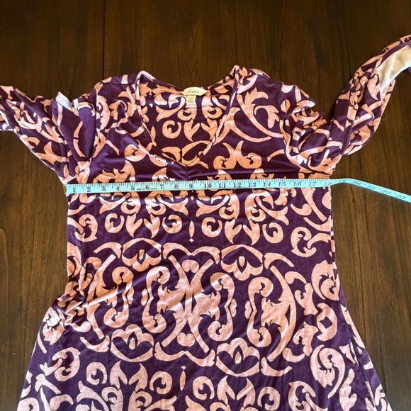 Soma Women's Flowy Long Open Sleeve Midi Dress, Burgundy, Size Medium - Picture 13 of 13